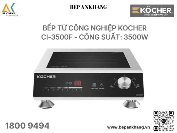 Bếp từ công nghiệp Kocher CI-3500F - Công suất: 3500W